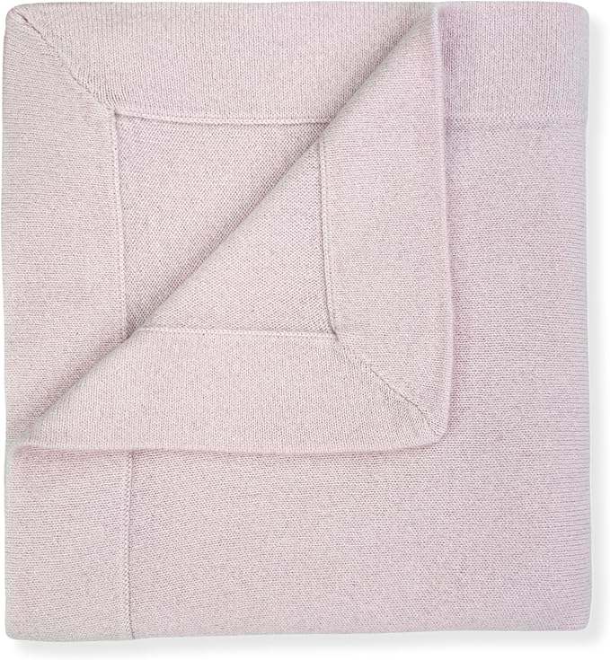 Jet&Bo BABY 100% Cashmere Baby Blanket Luxe Knit Design in Pink - 32" x 40" - Ultra Soft, Hypoallergenic & Temperature Regulating - Gift Box and Card Included