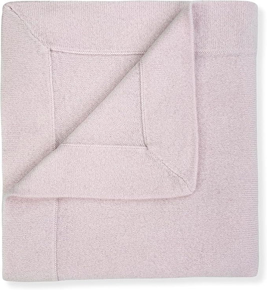 Jet&Bo BABY 100% Cashmere Baby Blanket Luxe Knit Design in Pink - 32" x 40" - Ultra Soft, Hypoallergenic & Temperature Regulating - Gift Box and Card Included