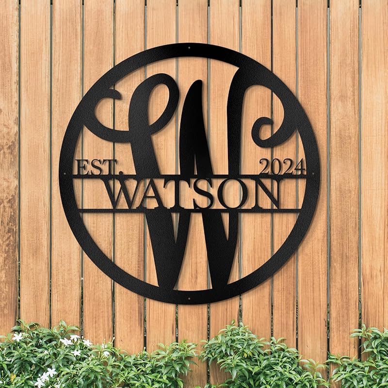 Custom Metal Signs Metal Name Sign Metal Wall Art Split Letter Monogram Wall Decor Metal Wall Art Last Name Sign Family Name Sign Personalized Wedding Gift Fire Pit Sign Outdoor Decor Cabin Sign