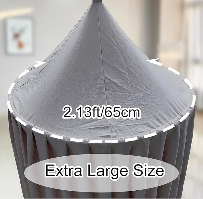 Princess Bed Canopy for Girls, Extra Large Hanging Canopy for Bed, Dreamy Play Tent for Girls Room Bedroom Decoration, Breathable Canopy Bed Curtain for Children Reading Nook - Elegant Gray