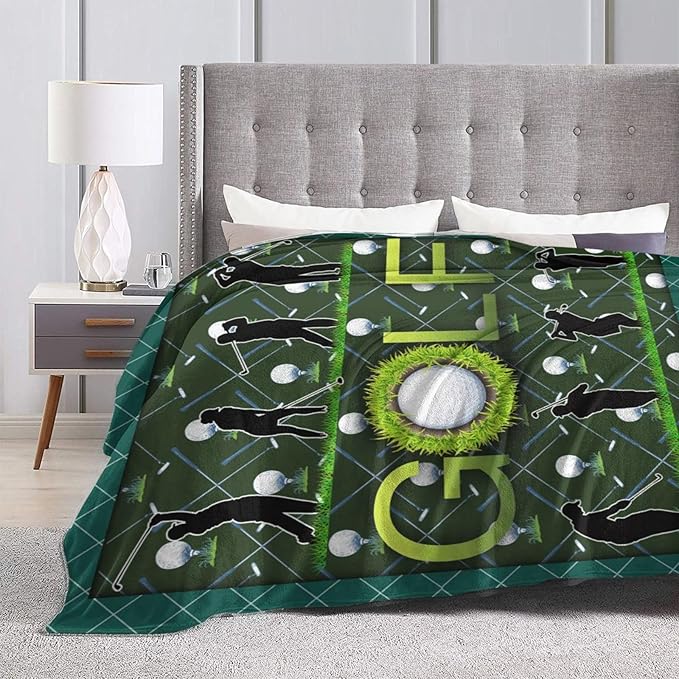 Golf Blanket Golf Throw Blanket Gifts for Golfer Man Woman Girls Boys Super Soft Flannel Lightweight Fluffy Plush Fuzzy Fleece Golfing Decor Blanket for Bed Sofa Bedding 60"X80"