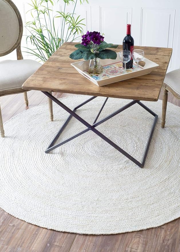 nuLOOM 10x14 Rigo Jute Hand Woven Area Rug, Off White, Solid Farmhouse Design, Natural Fiber, For Bedroom, Living Room, Dining Room, Hallway, Office, Kitchen, Entryway