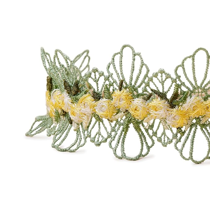 Baby Girl Flower Hair Bows Nylon Headbands, 6PCS Stretchy Soft Floral Hairbands Crown, Handmade Hair Accessories for Newborn Infant Toddler