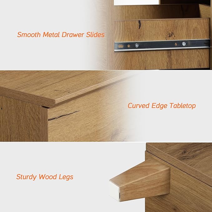 WAMPAT 12 Drawer Wood Dresser for Bedroom, 2-in-1 Extra Wide Chest of Drawers, Modern Storage Organizer Units with Solid Wood Legs for Closet, Living Room, Kids Room, Nursery, Oak Brown, 94.4"