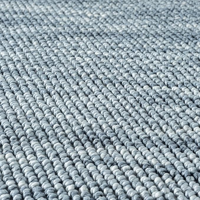 LUXE WEAVERS Solid Machine Woven Blue 9x12 Area Rug, Indoor Stain-Resistant Carpet