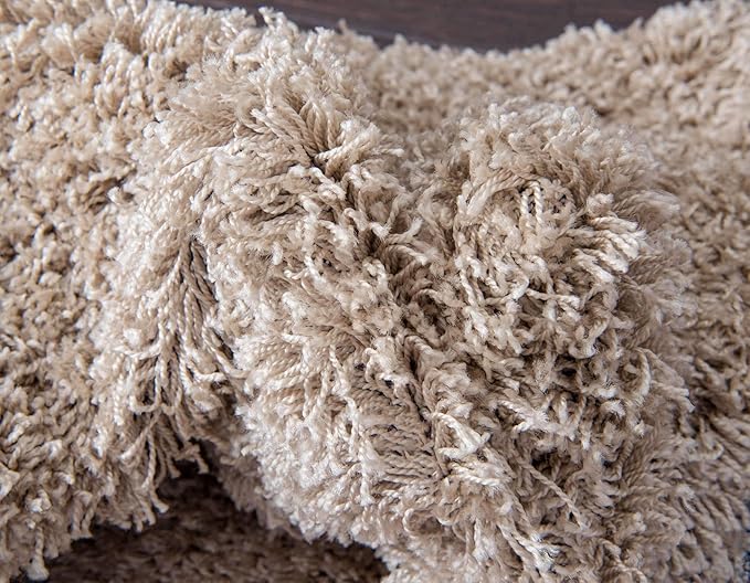Unique Loom Solid Shag Collection Area Rug (7' 1" x 10' Rectangle, Taupe)