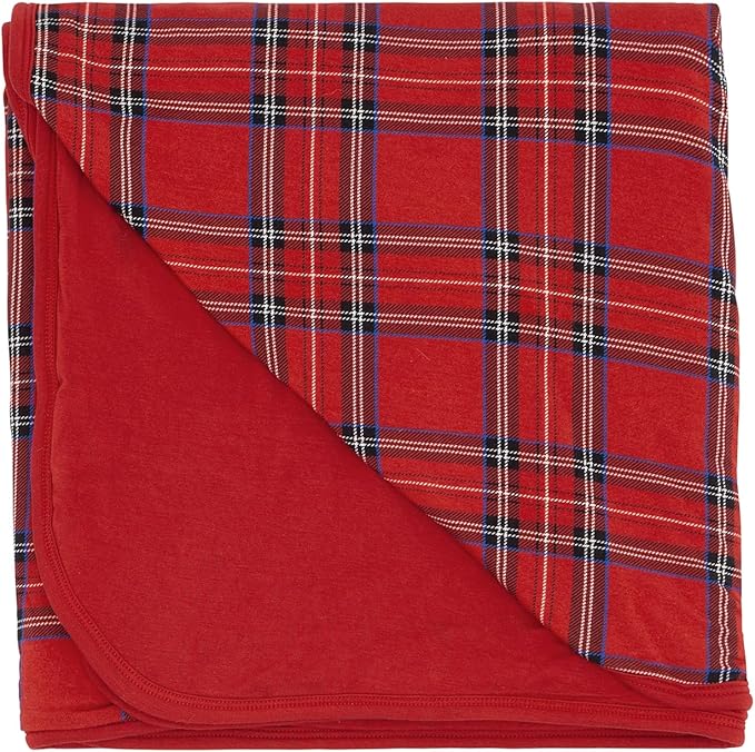 Little Sleepies Christmas Blanket, Soft Viscose from Bamboo Christmas Throw Blanket for Baby Boys & Girls, Lightweight, 50" x 50", Large (Holiday Plaid)