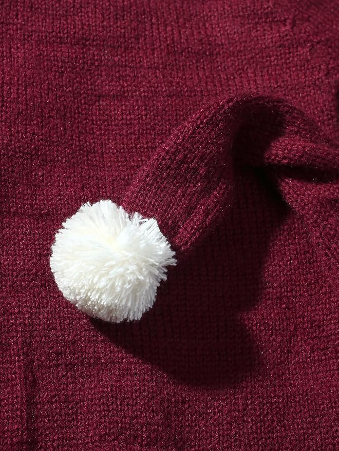 Newborn Christmas Outfit Boy Red Knit Romper & Santa Baby Hats, 1st Christmas Baby Boy Photoshoot Outfits Photo Props