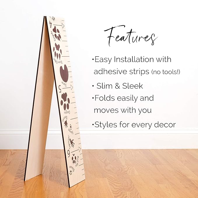 Headwaters Studio Safari Height Growth Chart - Nursery Animal Tracks Wall Decor, Wooden Growth Chart, Height Chart for Kids, Growth Chart for Wall, Baby Height Growth, Growth Record, Height Ruler