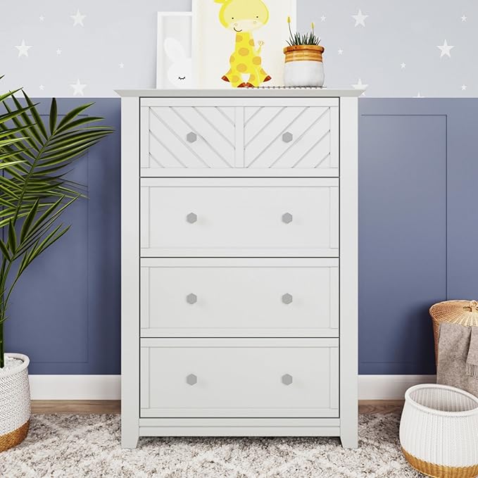Child Craft Atwood Crib, Dresser and Chest Nursery Set, 3-Piece, Includes 4-in-1 Convertible Crib, Dresser and Chest, Grows with Your Baby (Matte White)