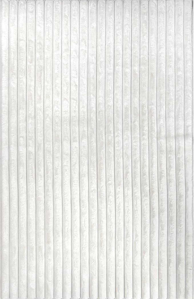 nuLOOM SuperiorWash Collection Kai Off-White, 3' x 5', Fluffy and Cozy, High Traffic, Stain Resistant, Easy Clean, Durable Washable Area Rug for Bedroom, Living Room, Dining, Den, Foyer, Entryway
