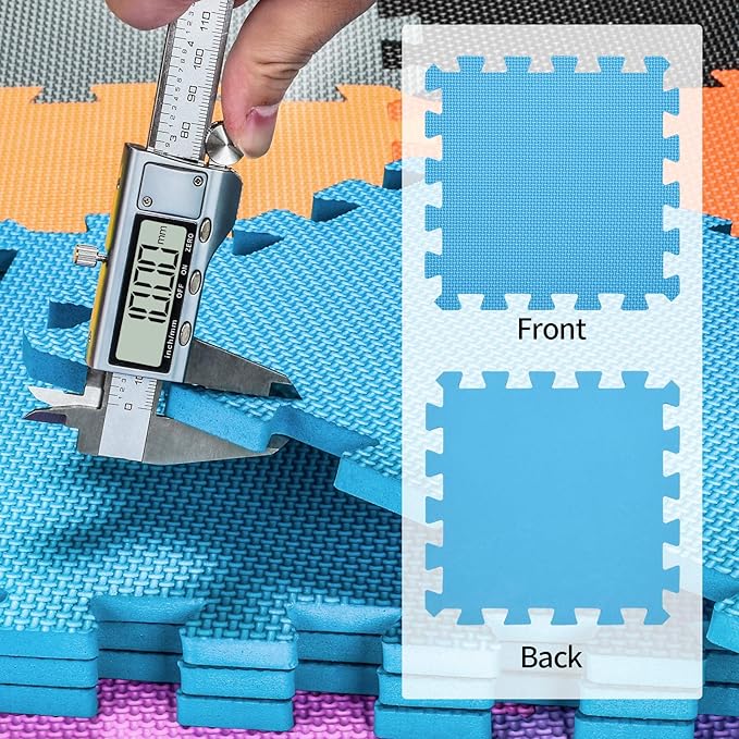 qqpp EVA Rubber 18 Tiles Interlocking Puzzle Foam Floor Mats - Baby Play Mat for Playing | Exercise Mat for Home Workout. QC-ACEGHb18N