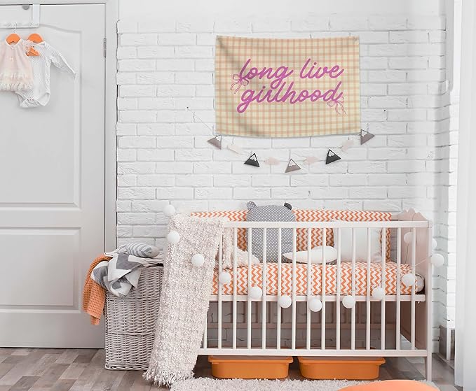 Girl Boho Rectangular Banner Flag Wall Decor Gift for Baby Girl Kids,Nursery Classroom Homeschool Playroom Reading Room Decor-Long Live Girlhood-Baby Present Shower,Birthday Christmas Gift