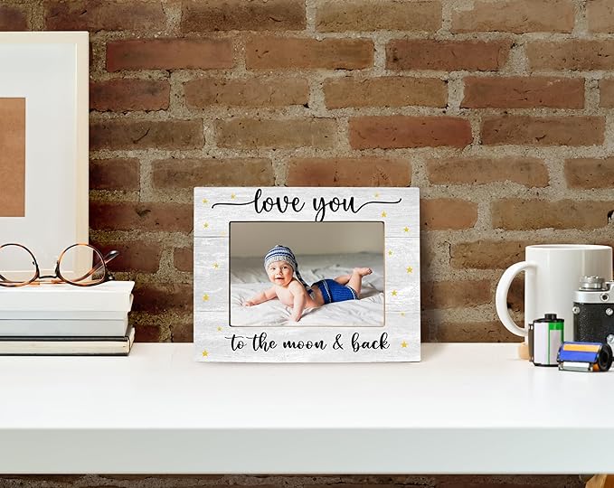 Love You To The Moon & Back Photo Frame, Baby Picture Frames, Baby Girl Nursery Decor, Grandma Picture Frame, New Mom Gifts, 8x10 Photo Frame