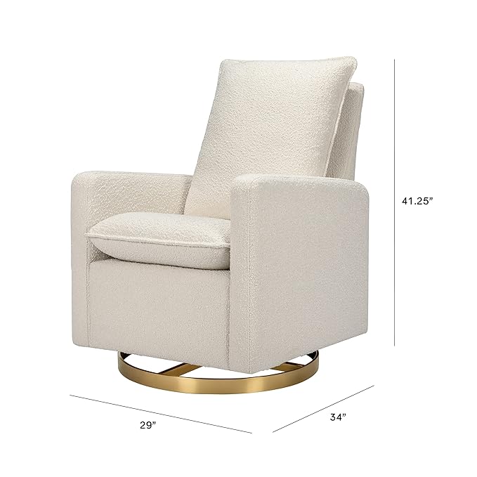Babyletto Cali Pillowback Swivel Glide in Boucle, Greenguard Gold and CertiPUR-US Certified