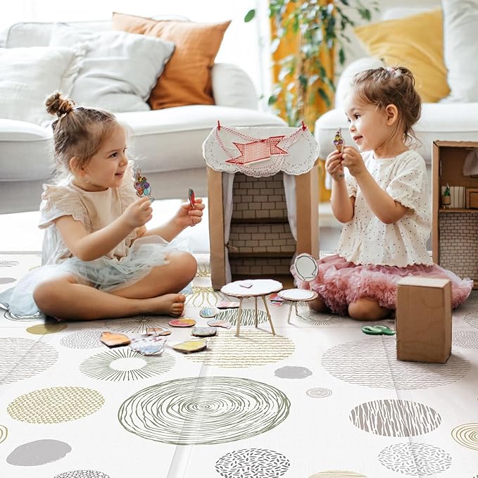 Extra Large Baby Play Mat 79x71, Foldable, Waterproof, Safe & Thick Playmats for Babies and Toddlers, Indoor & Outdoor Use