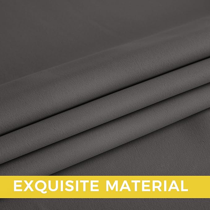 NICETOWN Grey Blackout Curtains for Bedroom 84 inches Long, Cortinas Thermal Grommet Curtains for Living Room, Noise Reducing Privacy Window Treatment Shades for Nursery, Laundry Patio, 2 Panels, W52