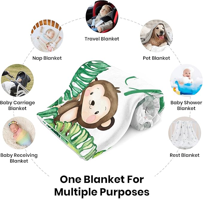J&SBGFT Personalized Baby Blanket - Custom Name Blanket, Stroller & Crib Decor, Toddler/Kid Nursery Throw 30"x40", Blue/Sky