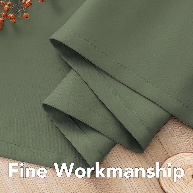 H.VERSAILTEX Blackout Window Treatment Curtains/Panels, Thermal Insulated Room Darkening Solid Grommet Drapes for Bedroom/Living Room Window (52 Inch by 108 Inch, Bronze Green, Set of 2)