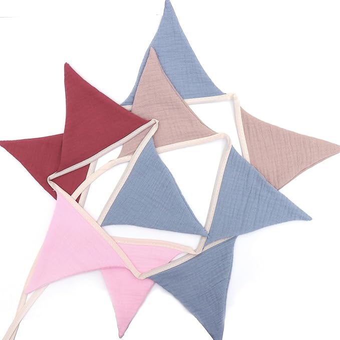 Pennant Banner Flags,Infant and toddler room decoration pennant,for Nursery Decor Baby Birthday Boho Wedding Shower Party Event (Coloured Banner20240318)