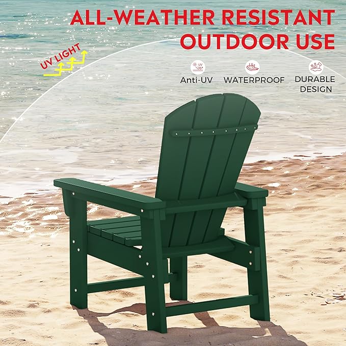 Costaelm Paradise Kids 5-Piece HDPE Outdoor Patio Round Dining Table and Chairs Set, Dark Green
