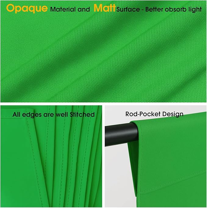 Green Screen Backdrop for Photography, Chromakey Greenscreen Background with Matt Surface for Live Streaming Video Conference Zoom Meeting Interviews or Video Prodction - 10x12ft