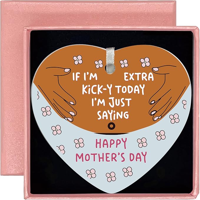 Heart Shaped Ornament-2025 Pregnant Women Gift-New Mom Pregnancy Announcement Baby Shower Present for Mother to Be First Time Mom Double Sided Printing Keepsake