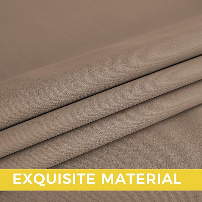 NICETOWN 108 Inch Long Curtains for Bedroom 2 Panels Set, Cappuccino Thermal Insulated Grommet Curtains for Living Room, Noise Reducing Window Treatment Drapes for Nursery, 2 Panels, W52