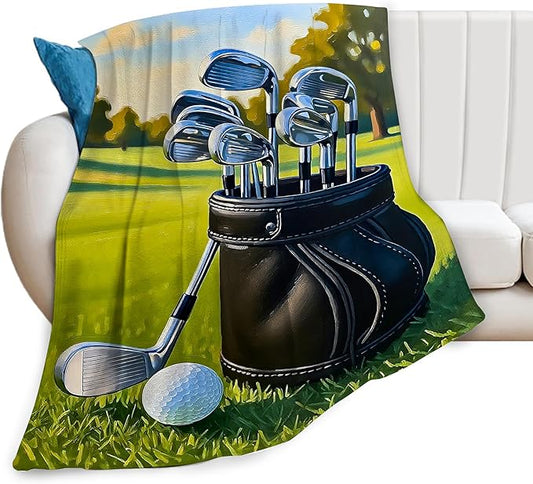 Golf Blanket for Boys Golfing Sport Throw Blanket Soft Cozy Fleece Fuzzy Stuffed Plush Flannel Gifts for Girls Women Kids Adults 50''x60''