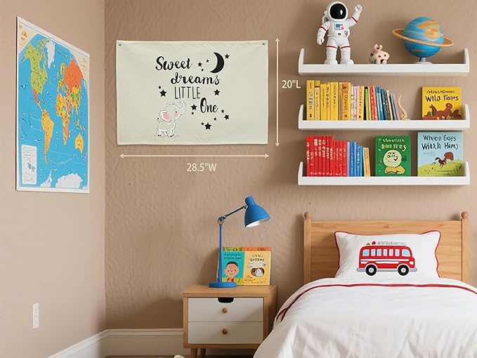 Sweet Dreams Little One-Rectangular Banner Flag Poster Wall Decor for Baby Kids Boy Girl Teen-Nursery Above Crib Bedroom Door Wall Sign Decorations-Birthday Baby,Shower Christmas Gift