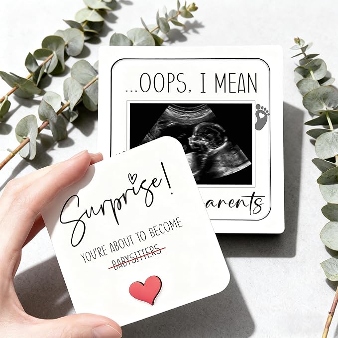 Pregnancy Announcement for Grandma Grandparents, Ultrasound Picture Frame Surprise Box, You're About to Become A Babysitter, Baby Coming Soon Announcement, Pregnancy Reveal Gifts to Grandparents