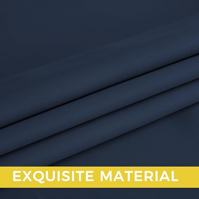 NICETOWN Navy Blue Blackout Panels 63 Inches Long - Grommet Thermal Insulated Shades for Living Room, Yard, Kid's Room, Laundry, Pantry - 1 Pair, W52 x L63