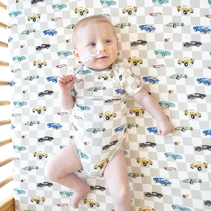 Kyte Baby Soft Crib Sheet - Standard Fitted Crib Sheet Made with Rayon from Bamboo, Ultra-Gentle and Breathable (Fast and Fierce)