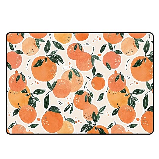 Fruit Orange Rug Tangerine Area Rugs for Bedroom Dorm Living Room Citrus Throw Rug Floor Mat Pad Doormat Carpet, 3' x 5'(90 x 160cm)