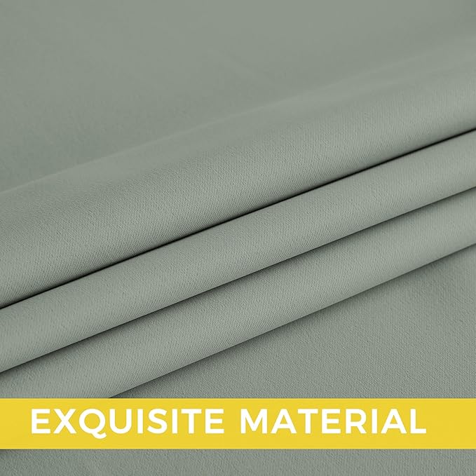 NICETOWN Sage Green Room Darkening Curtains 84 Inches Long 2 Panels for Living Room, Bedroom, Nursery Summer Thermal Insulated Blackout Drapes Grommet Noise Reducing Window Treatment, W40