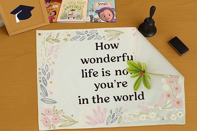 Nursery Wall Decor-Hanging Rectangular Banner Flag Poster Wall Decor Gifts for Baby Kids Boy Girl Newborn-Babyroom,Playroom,Door Decoration-Christmas Gift-How Wonderful Life is Now-28.5"L×20"W