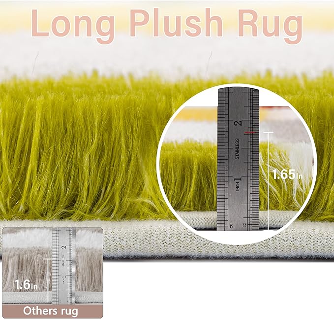 Checkered Rug 4x6 for Living Room, Colorful Modern Shag Rug Super Soft Washable Fluffy Rugs Indoor Fuzzy Carpet for Bedroom Home Dorm Aesthetic Decor