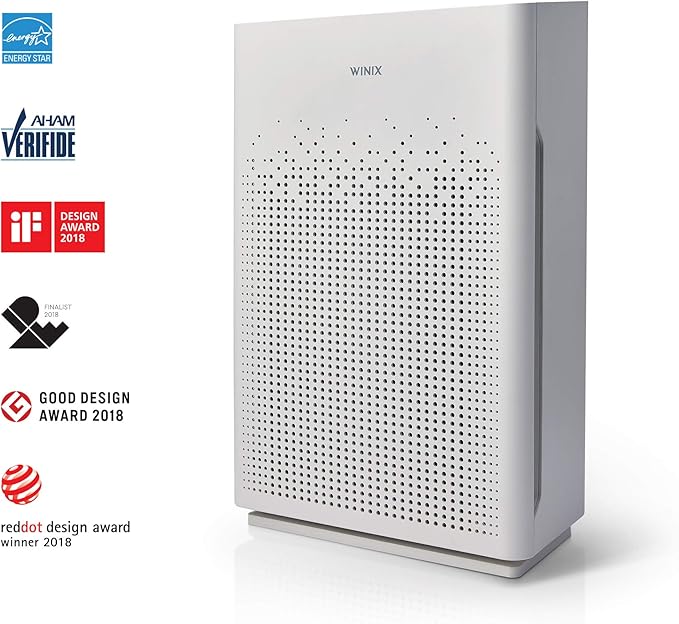 WINIX AM90 Air Purifier for Home Large Room Up to 1740 Ft² in 1 Hr With Air Quality Monitor, True HEPA, Carbon Filter and Auto Mode, Captures Pet Allergies, Smoke, Dust