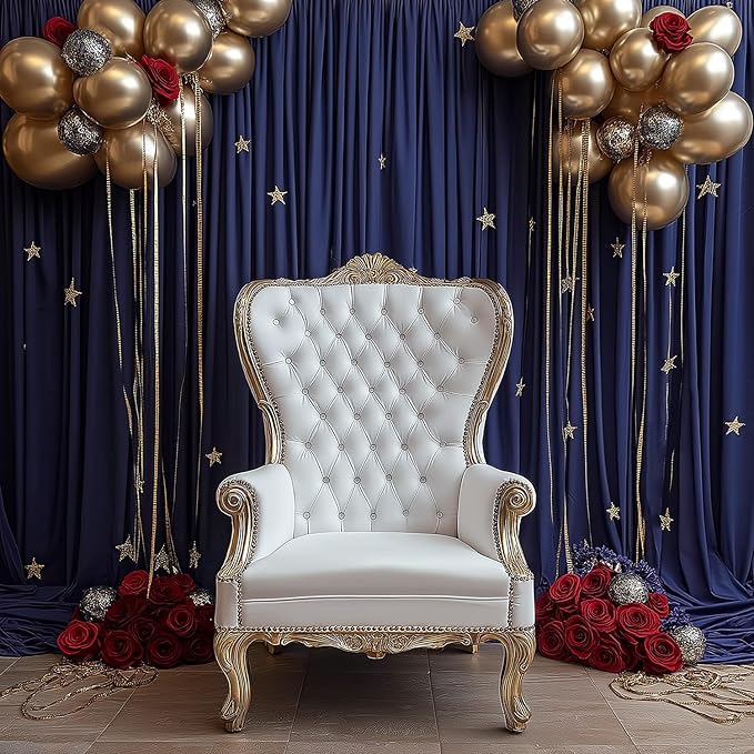 10x10FT Navy Blue Backdrop Curtains for Wedding Parties, Wrinkle Free Photo Backdrop Curtains for Wedding Birthday Party Baby Shower, Fabric Drape with Rod Pockets 5ft x 10ft, 2 Panels