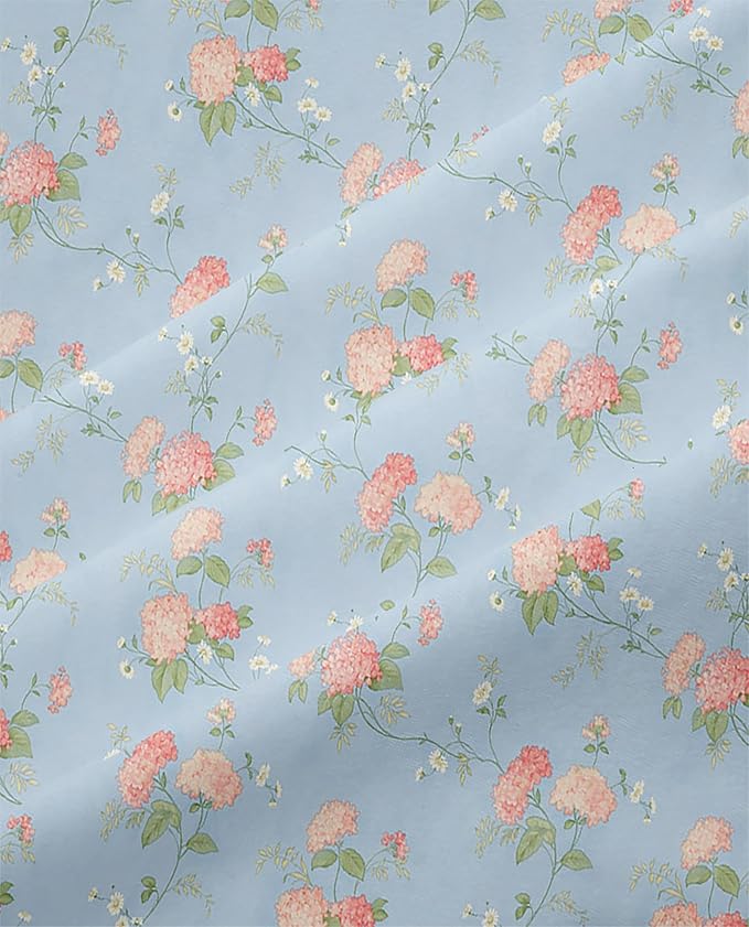 Pink Flower Duvet Cover Set Queen 3 Pieces Girls Bedding Set Floral Comforter Cover with Zipper Closure,Vintage Country Bedding-90x90