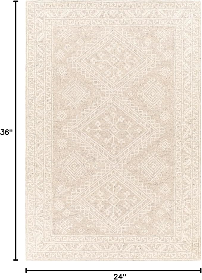 Mark&Day Wool Rugs, 2x3 Ubbena Traditional Taupe Area Rug, Beige Carpet for Living Room, Bedroom or Kitchen (2' x 3')