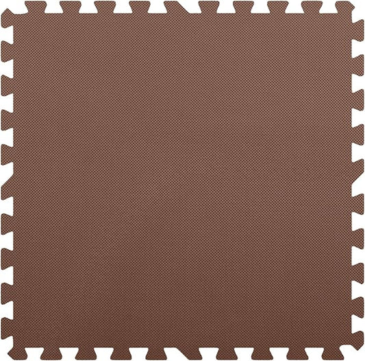 Flooring Inc's 1/2" Soft Non-Toxic Baby Play Mat, Toddler Playmat, Colorful Puzzle PlayMat, Floor Mats for Kids & Babies, EVA Foam Interlocking Tiles for Nursery & Playroom | Brown, 35 Tiles, 140 SqFt