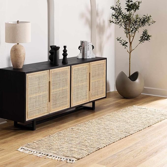 BoutiqueRugs Ionut Modern Jute Neutral Color Area Rug - Bohemian Sea Grass Natural Fiber Geometric Carpet for Living Room - Rattan - Brown, Beige, Cream - 5' x 7'6" (5x7)