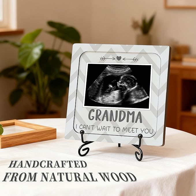 Pregnancy Announcement Sonogram Picture Frame for Grandma, Ultrasound Photo Frame Wooden Surprise Box for New Grandparents, Pregnancy Reveal Keepsake for Grandmothers, First Mother's Day Gifts