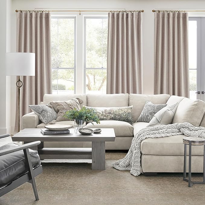 Linen 78 Inch Closet Curtains for Open Closet Doors Sliding Panels, Blackout Curtain for 80 Inches Window Heat Blocking Insulated Drapes for Summer Heat Burg for Living Room(50"W x 78"L 2Panels)