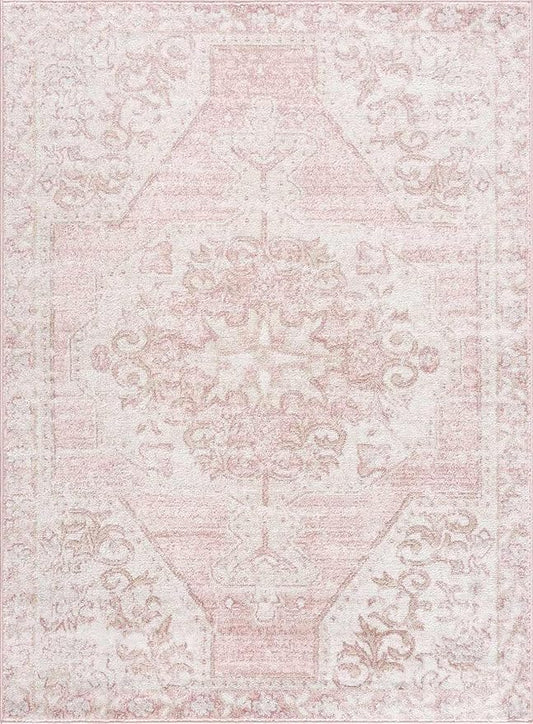 BoutiqueRugs Snead Traditional Area Rug - Pale Pink, Plum, Peach - 8'10" x 12'
