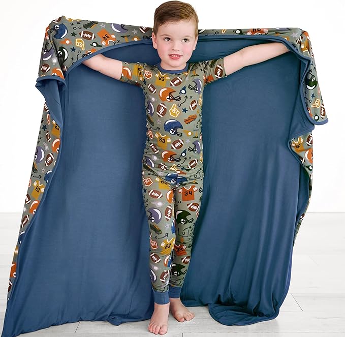 Little Sleepies Cloud Blanket, Soft Viscose from Bamboo Toddler & Baby Blanket for Boys & Girls, Lightweight, Perfect for Hot Sleepers, 50" x 50", Large (Touchdown Time)