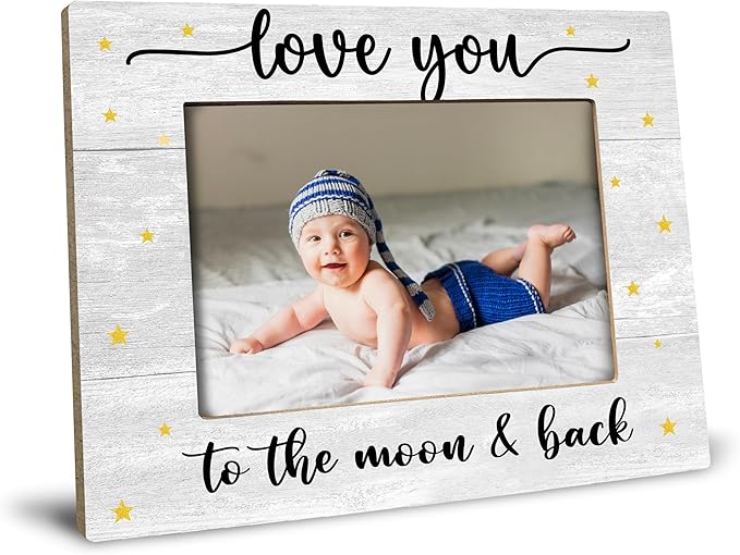 Love You To The Moon & Back Photo Frame, Baby Picture Frames, Baby Girl Nursery Decor, Grandma Picture Frame, New Mom Gifts, 8x10 Photo Frame