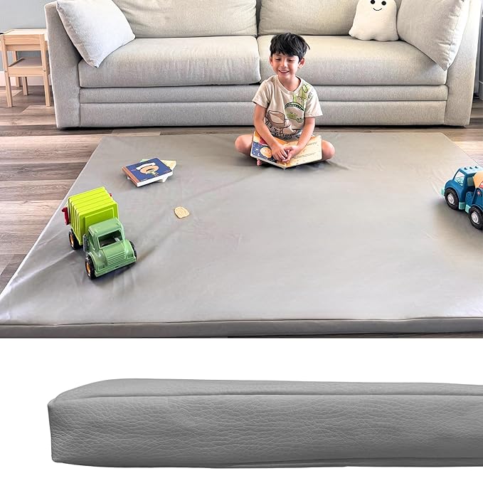 Padded Play Mat for Baby | 1.8" Thick Play Mat for Baby | 74x50 Playpen Mat | Reversible, & Easy-to-Clean | Lightweight & Soft for Tummy Time, Crawling, & Safe Play