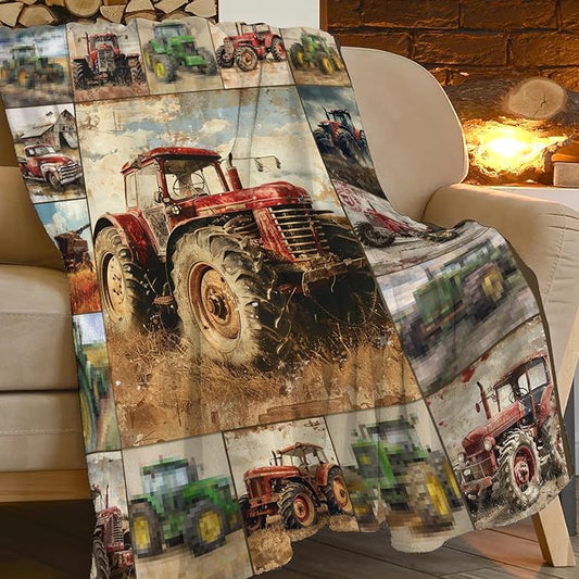 Farmhouse Truck Blanket Truck Throw Blanket Flannel Stuff Merch Cozy Decor Fleece Soft Plush Fuzzy Warm Lightweight Bedding Gifts for Women Men Girl Boy Couch 60"X50"